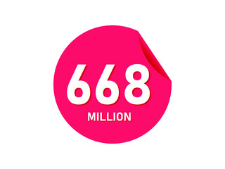 668 million texts on the white background