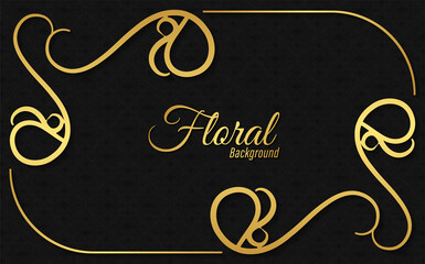 Floral background golden banner design