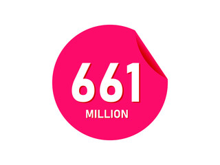 661 million texts on the white background