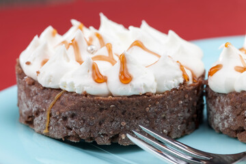 sweet dessert with tartlet and buttercream