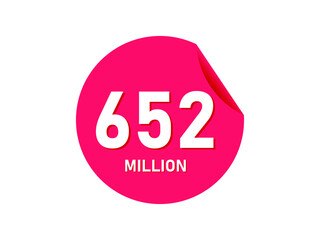 652 million texts on the white background