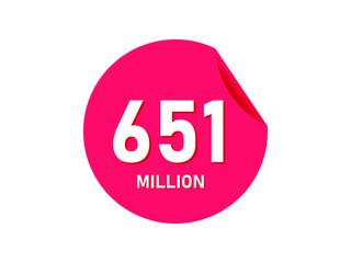 651 million texts on the white background