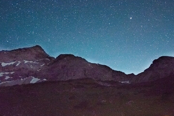 Fototapeta na wymiar starry sky over the mountains (Vorarlberg, Austria)