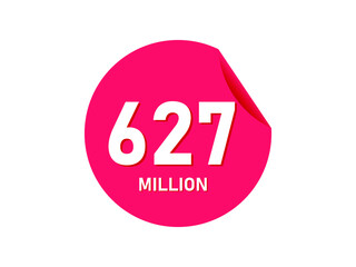 627 million texts on the white background