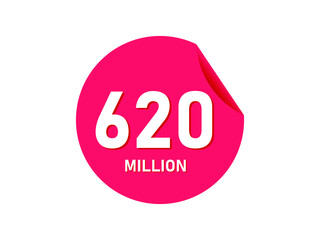 620 million texts on the white background