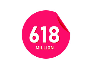 618 million texts on the white background