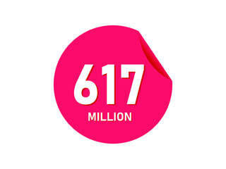 617 million texts on the white background