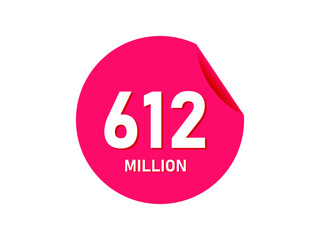 612 million texts on the white background