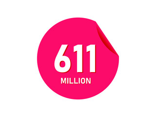 611 million texts on the white background