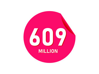 609 million texts on the white background