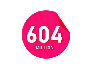 604 million texts on the white background