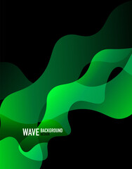Vertical fluid gradient wave abstract background. Bright color waves in the dark. Vector Illustration For Wallpaper, Banner, Background, Landing Page