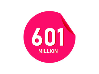 601 million texts on the white background