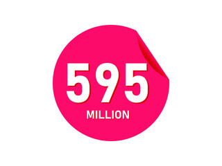 595 million texts on the white background