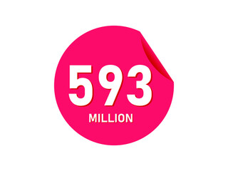 593 million texts on the white background