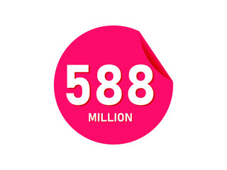 588 million texts on the white background
