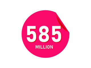 585 million texts on the white background