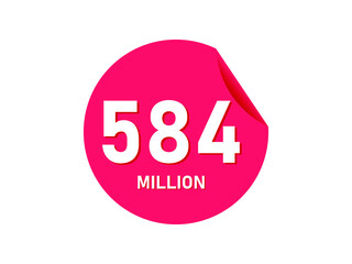 584 million texts on the white background