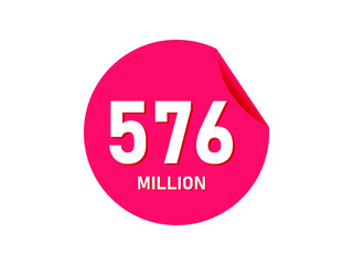 576 million texts on the white background