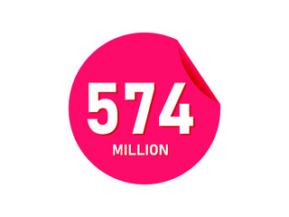 574 million texts on the white background