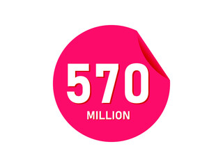 570 million texts on the white background