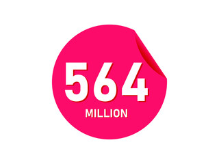 564 million texts on the white background