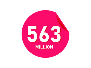 563 million texts on the white background