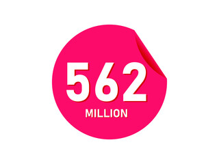 562 million texts on the white background