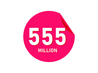 555 million texts on the white background