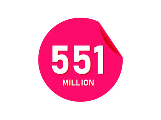 551 million texts on the white background