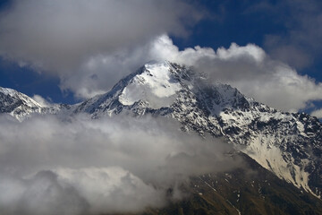 Caucasus, Ossetia. Kurtat gorge. The top of the Syrhubarzond mountain. 