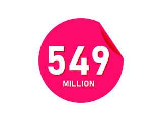 549 million texts on the white background
