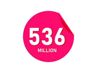 536 million texts on the white background