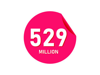 529 million texts on the white background