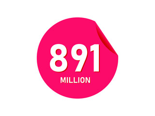 891 million texts on the white background