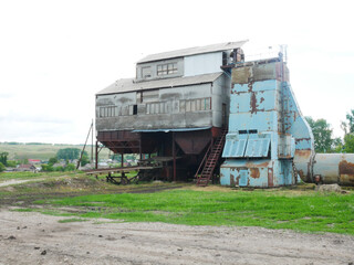 An old abandoned rusty elevator in the village.