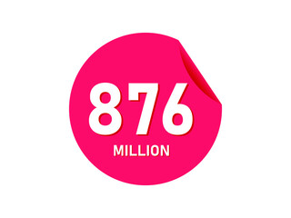 876 million texts on the white background