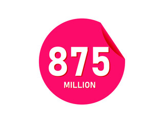 875 million texts on the white background