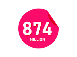 874 million texts on the white background