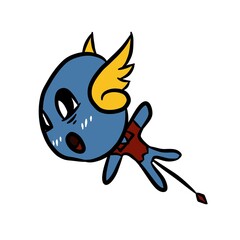 cute cartoon monster on white background