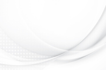 Abstract geometric white and gray color background with halftone effect. Vector illustration.	