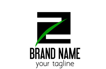 The letter Z and the number 2 logo with a green line