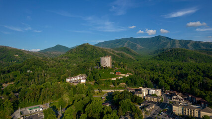 Gatlinburg TN Drone Picture, Smoky Mountains