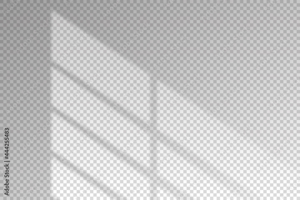 Poster shadow of blind from window. blinds shade isolated on transparent background for overlay effect. sun