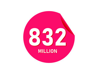 832 million texts on the white background