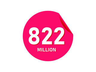 822 million texts on the white background