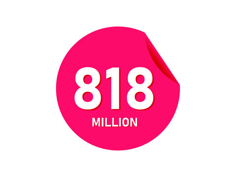 818 million texts on the white background