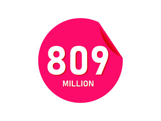 809 million texts on the white background