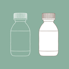 Pill bottle. The pill bottle medicine, photo isolated background. Realistic plastic bottle. Mock Up Template. Vector illustration.