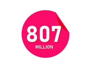 807 million texts on the white background
